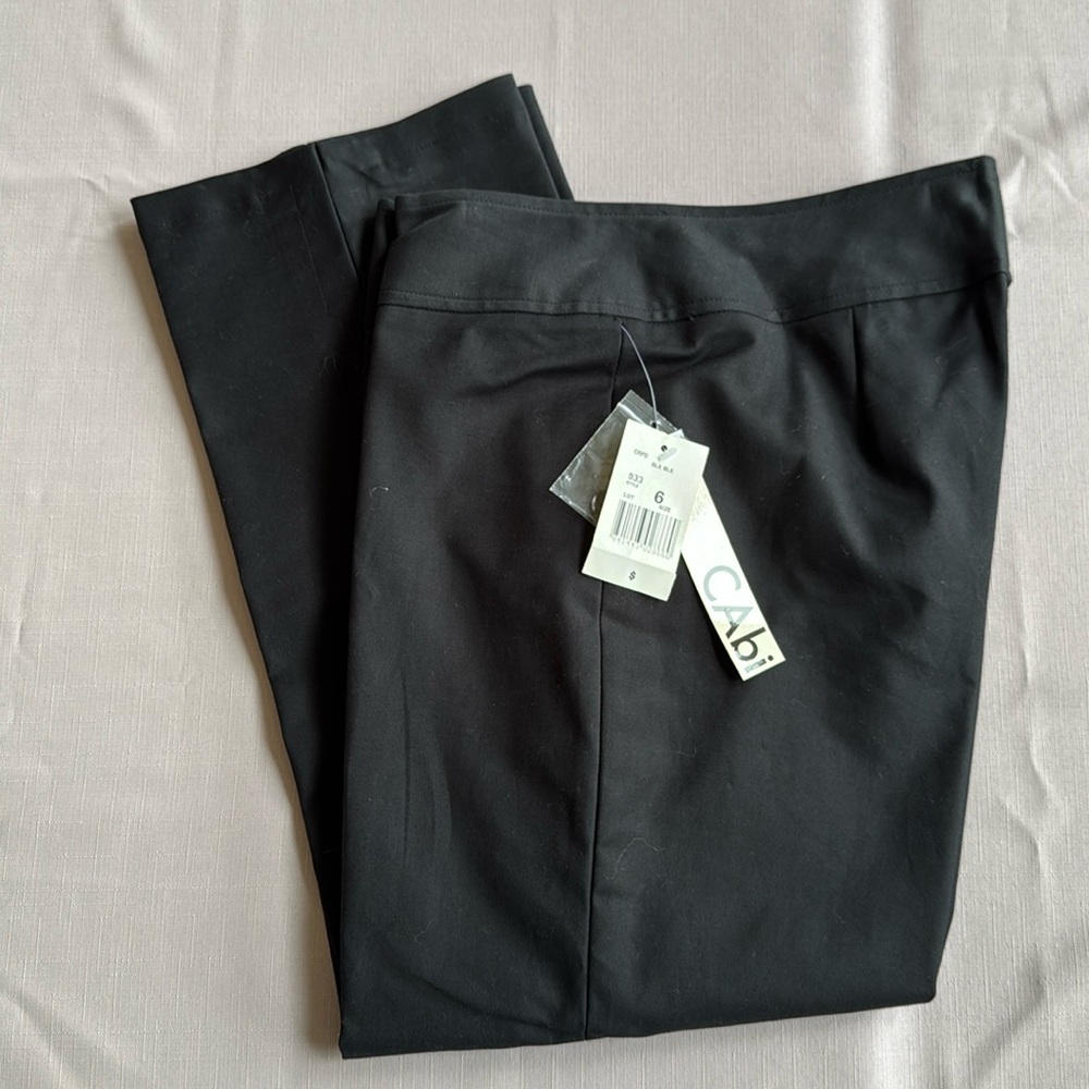 CAbi Womens Size 6 Cropped Pant Preppy Career Work Black NWT